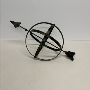 Rustic Metal Armillary Sphere Decor Cast Iron Rustic Cottage Core